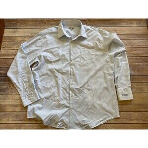 Peter Millar Mens Blue White Plaid Cotton Summer Comfort Button Up Shirt Sz XL